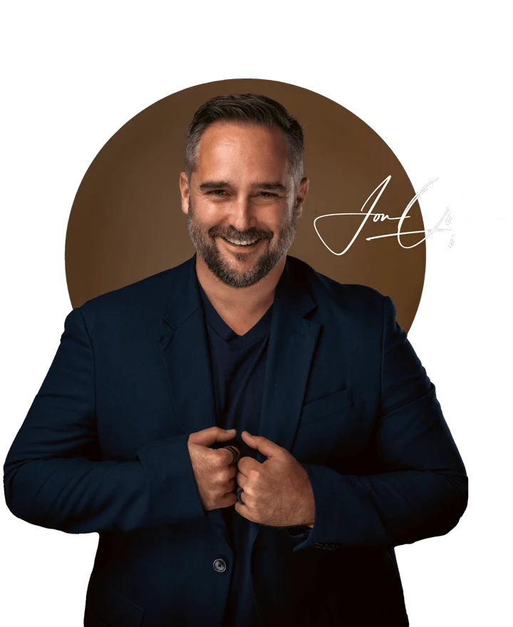 Jon Oliff, smiling, with his signature