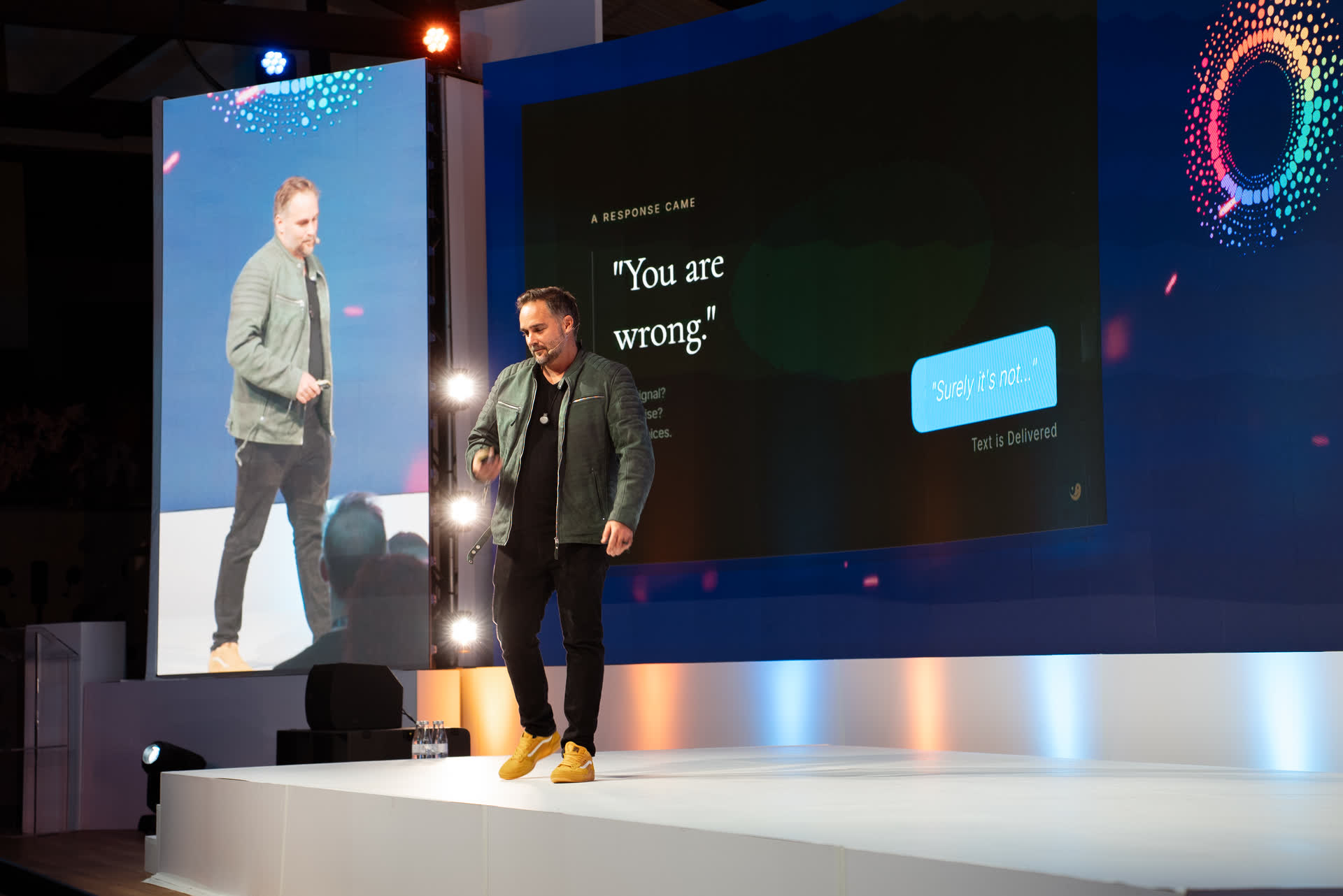 Jon Oliff speaking on the main stage at EO Ignite Cape Town 2026